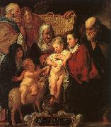 Jacob Jordaens The Holy Family with St.Anne, the Young Baptist and his Parents Sweden oil painting artist